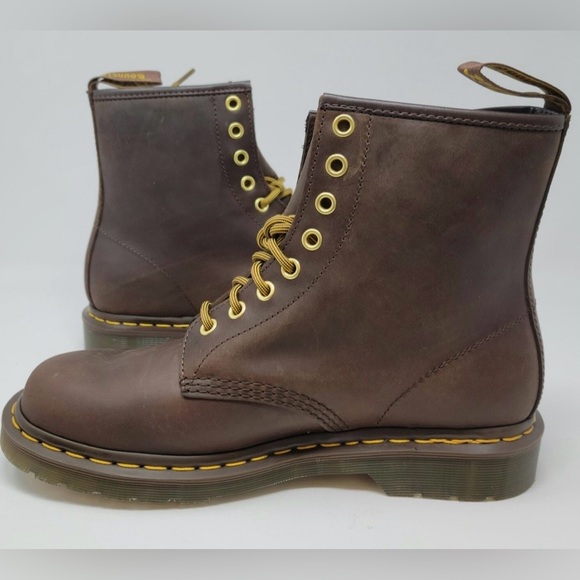 Dr. Martens Dark Brown Leather Boots - Picture 3 of 8